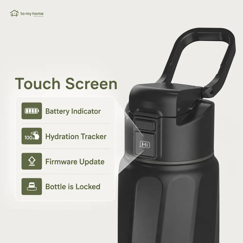 Smart insulated stainless steel water bottle with app tracking, LED reminders, leak-proof design for gym, travel, and daily hydration Tomyhome Global