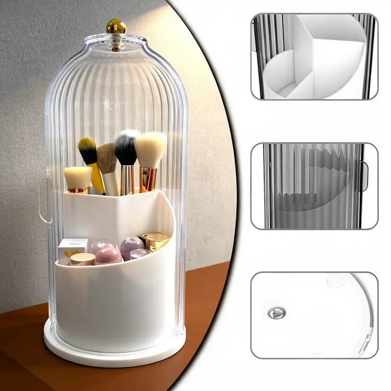 Dustproof 3-Slot Rotating Electric Toothbrush Holder Clear Stand Vanity Brush Bucket Storage Dental Oral Hygiene Tool Organizer Box Kit New Style