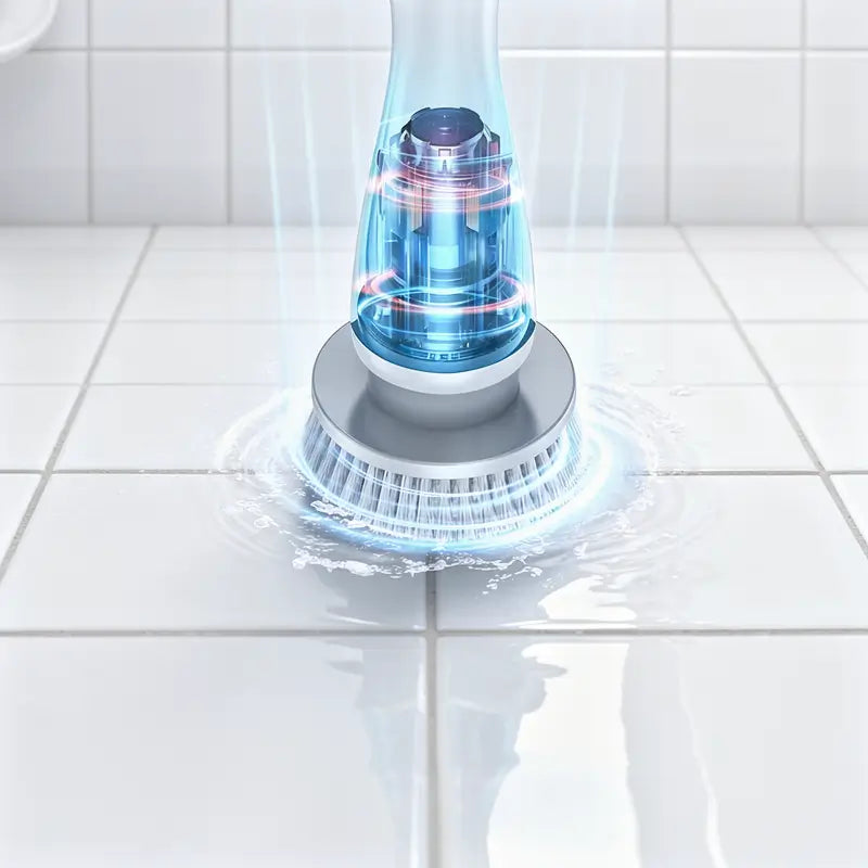 Electric Spin Scrubber Cordless IPX7 Waterproof Cleaning Brush with 9 Brush Heads Extendable Handle 2 Speeds for Shower Bathroom Kitchen Tile and Floor