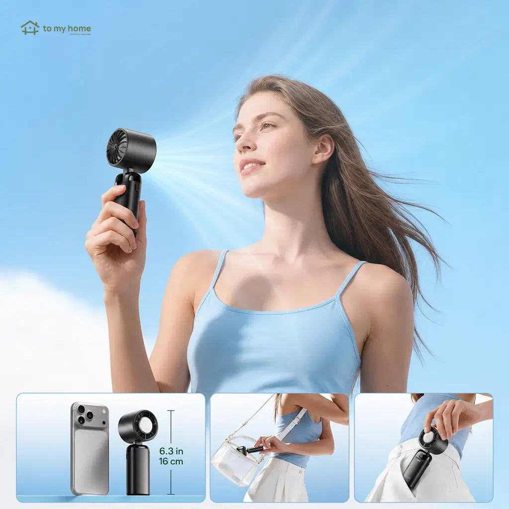 Portable turbo handheld fan with LED display, 199 speeds, USB-C charging for travel, desk, neck, and outdoor cooling comfort Tomyhome Global