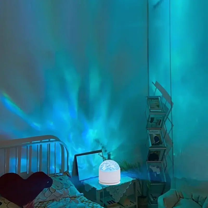 7가지 색상 별 프로젝터 무드등, 2가지 장면 모드, 음악 리듬, 오션 웨이브, 3D 물결 효과 - 침실, 파티 장식, 연인/어린이 로맨틱 선물