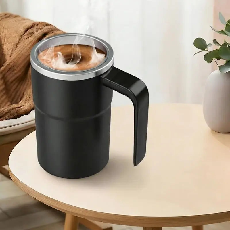 Rechargeable Electric Self-Stirring Coffee Mug Automatic Magnetic Mixing Cup with LCD Thermometer for Milk Tea Cocoa Office Home Travel Kitchen Tool Gadget
