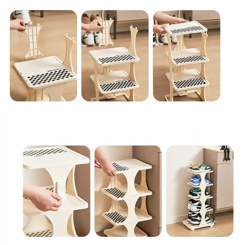 Vertical Detachable Shoe Storage Rack Space-Saving 6 or 9 Tier Shelves Portable Entryway Cabinet Stand for Closet Footwear Organizer Home Storage