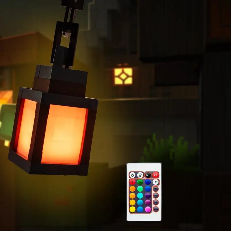 Lanterne Cube Pixel Veilleuse 16 Couleurs RGB Rechargeable Télécommande Design Impression 3D Quatre Modes d'Éclairage Chambre Salle Gaming Décoration Murale