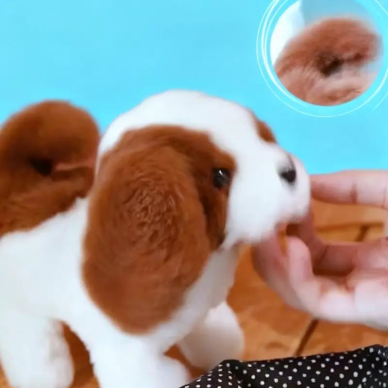Peluche Cane Robot Realistico Giocattolo Interattivo Cucciolo che Cammina e Abbaia Animale Domestico Intelligente Compagno Adorabile Regalo per Bambini Piccoli Divertimento Familiare Sorpresa Natalizia