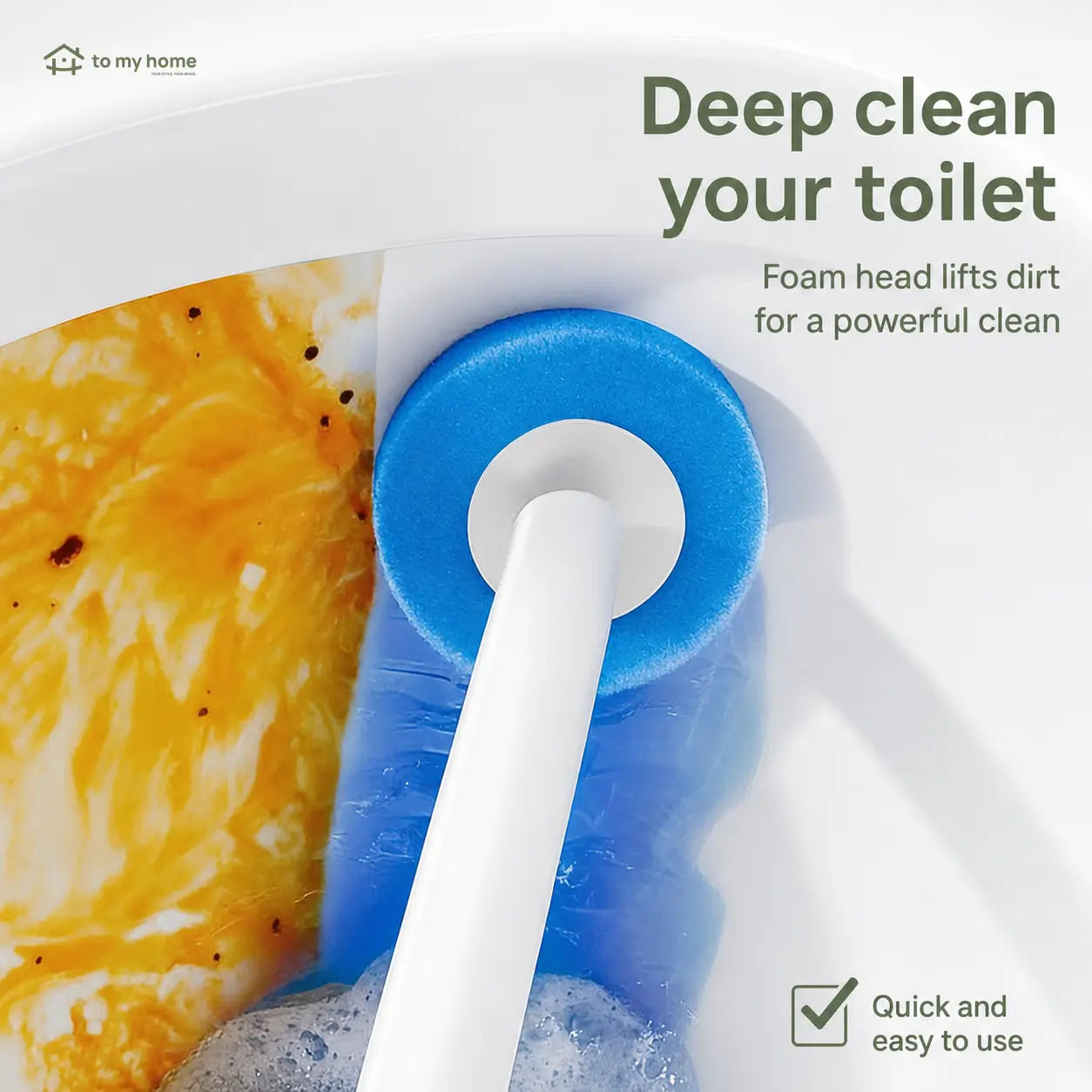 Disposable Toilet Scrubber Kit with Self-Cleaning Dissolvable Pads and Wall-Mounted Holder for Faster No-Mess Bathroom Cleaning Around Toilets and Tight Corners Tomyhome Global