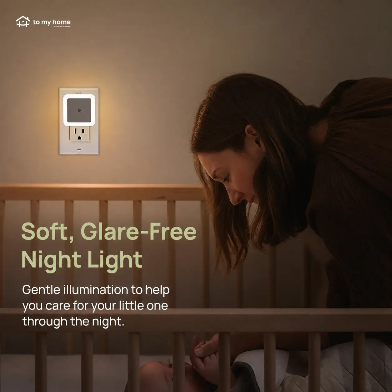 Plug-in LED night lights with dusk-to-dawn sensor, warm white 6-pack for bedrooms, hallways, bathrooms, kitchens and everyday home lighting Tomyhome Global