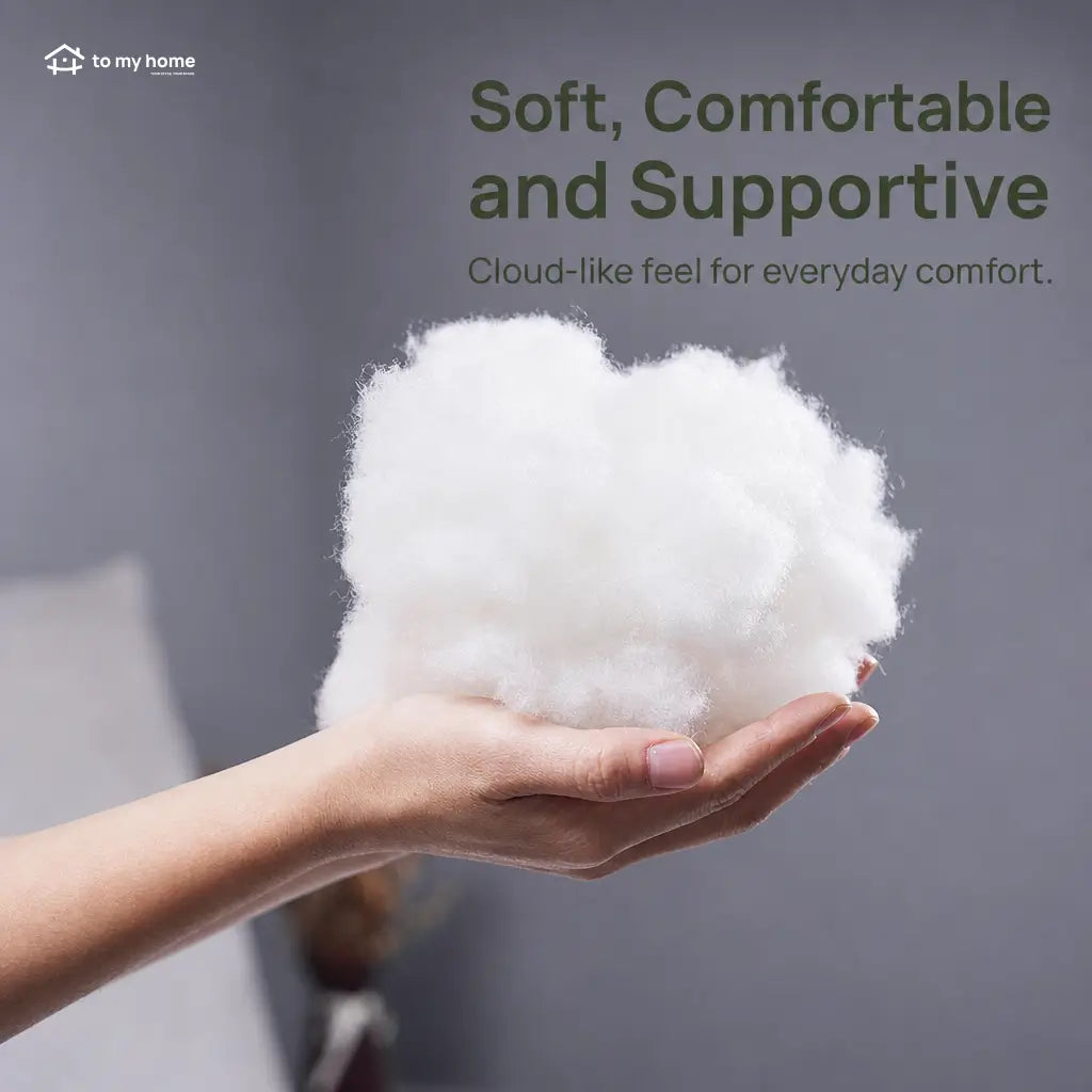 Soft hotel-style down alternative bed pillows with gusseted neck support for side, back, and stomach sleepers, available in queen or king sizes Tomyhome Global