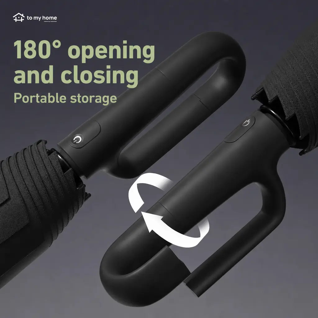 Automatic folding umbrella with 10-rib wind-resistant frame and loop buckle for commuting, travel, rain and sun protection for men and women Tomyhome Global
