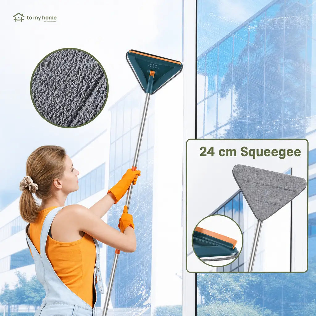 Adjustable long handle wall mop with 360° swivel head and reusable pads for ceilings, baseboards, windows, floors, and hard-to-reach dust cleaning Tomyhome Global