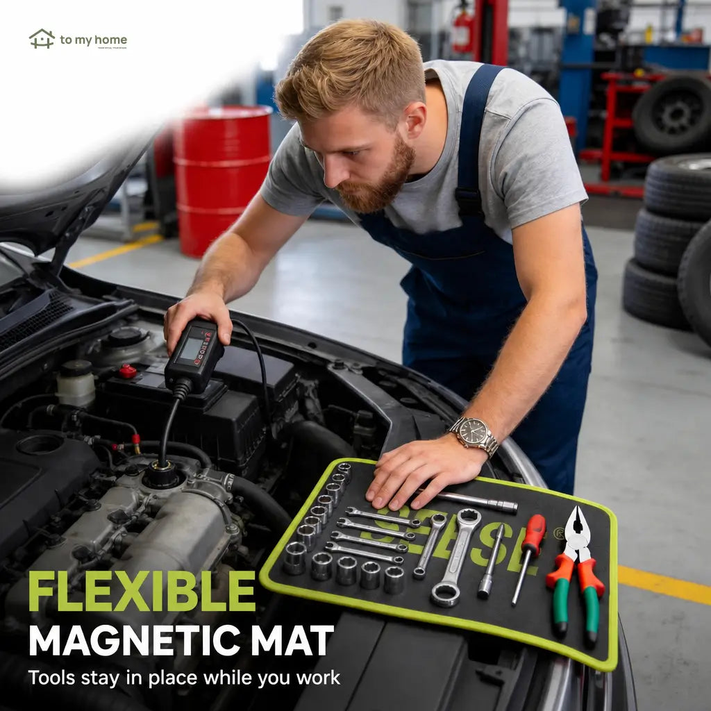 3-Piece Flexible Magnetic Tool Mat Set with Non-Slip PVC Grip for Auto Repair, Garage Workbenches, and Toolbox Organization at Home or Shop Tomyhome Global