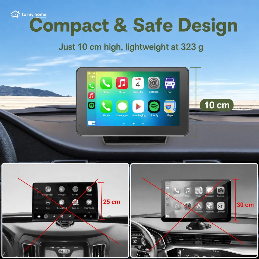 Wireless CarPlay touchscreen with HD backup camera and easy audio connection for iPhone and Android in cars, trucks and daily driving Tomyhome Global