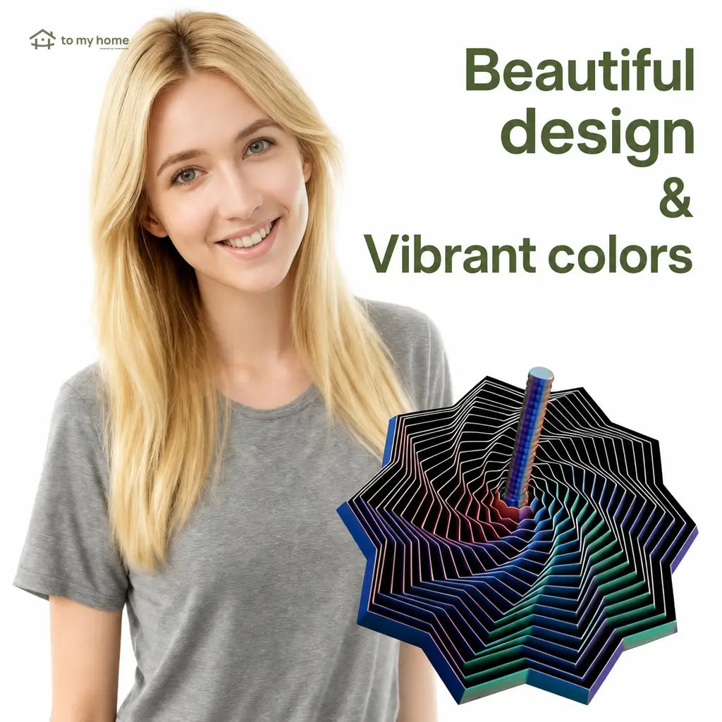 3D Printed Sensory Fidget Star with Whirling Spiral Handle for Desktop Stress Relief, Better Focus and Calming Breaks at Work or Home Tomyhome Global