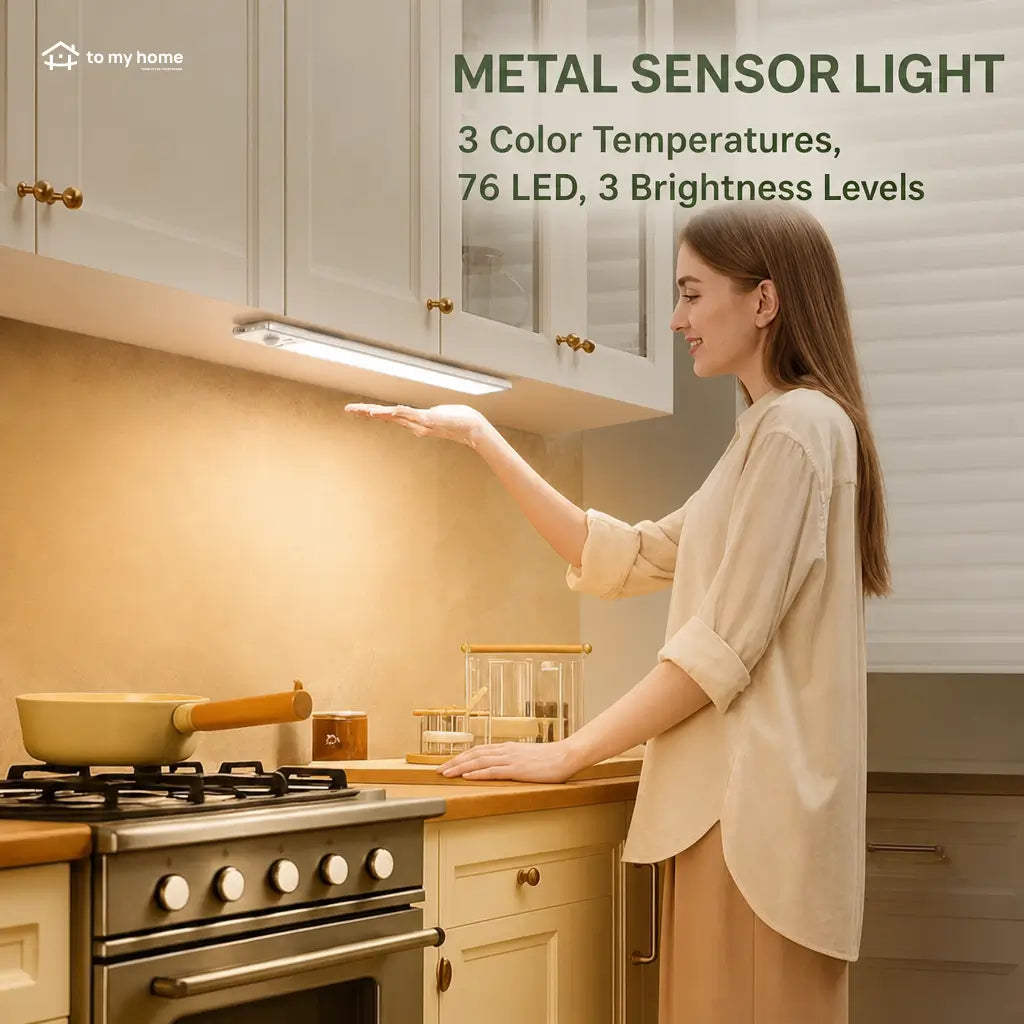 Under cabinet motion sensor lights, USB-C rechargeable dimmable 76 LED white light bars for kitchens, closets, pantries and stairs, 2 pack Tomyhome Global