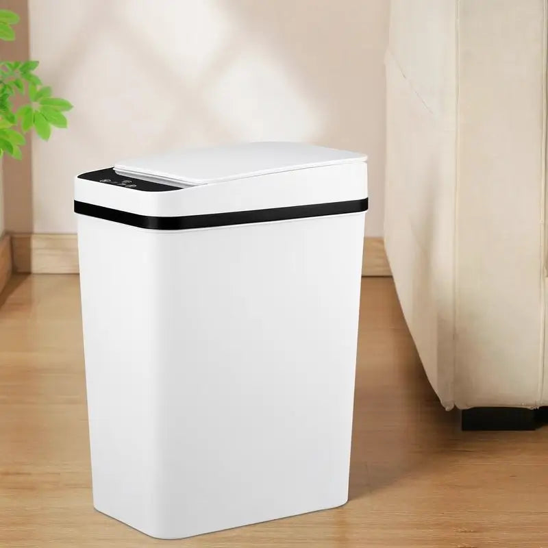 Touchless Automatic Garbage Can 12L Slim Motion Sensor Bin for Bathroom Bedroom Office Kitchen Waterproof Waste Storage Smart Lid Trash Box