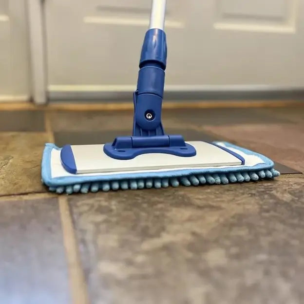 Extendable Baseboard Cleaner Mop with 177.8 cm Handle Washable Microfiber Pads for Dusting Pet Hair and Deep Cleaning Without Bending Over Easily