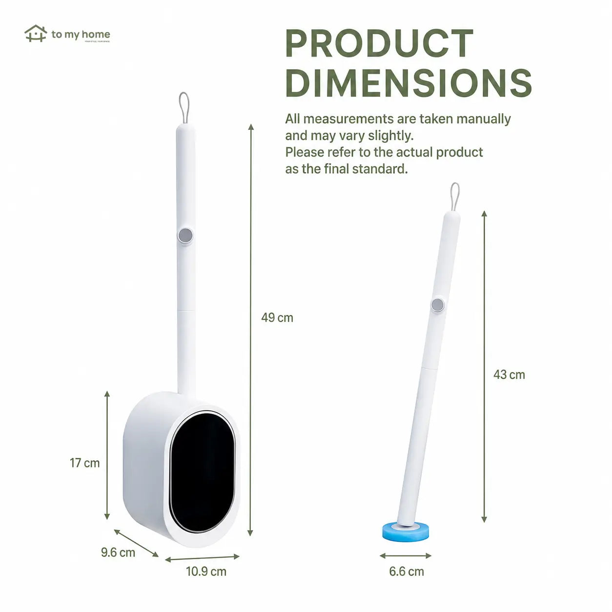 Disposable Toilet Scrubber Kit with Self-Cleaning Dissolvable Pads and Wall-Mounted Holder for Faster No-Mess Bathroom Cleaning Around Toilets and Tight Corners Tomyhome Global