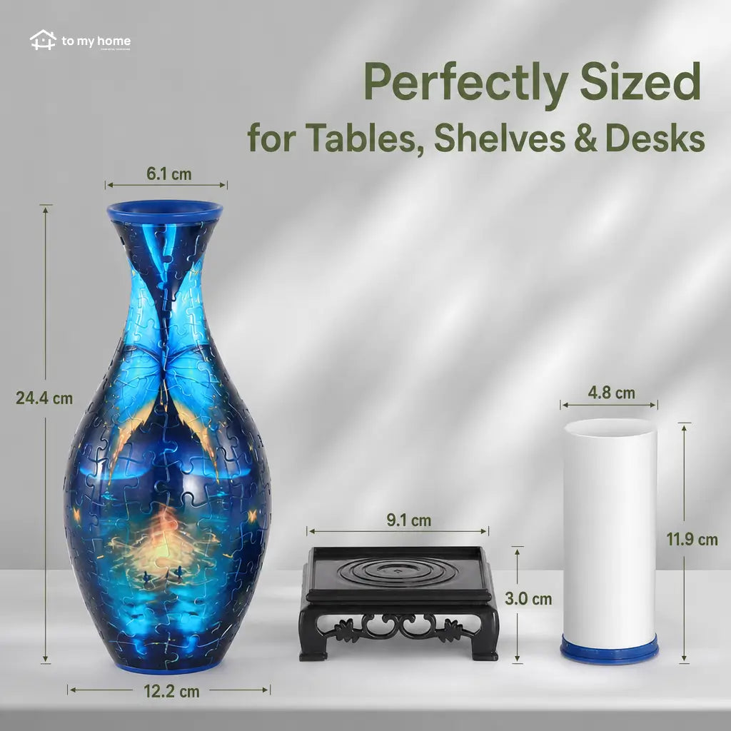 160-Piece 3D Puzzle Vase with Detachable Water Cup for Adult Jigsaw Fans, Creative Flower Arrangements, and Tabletop Home Decor Tomyhome Global