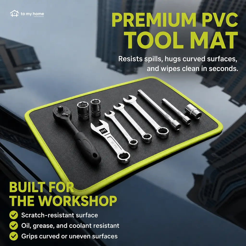3-Piece Flexible Magnetic Tool Mat Set with Non-Slip PVC Grip for Auto Repair, Garage Workbenches, and Toolbox Organization at Home or Shop Tomyhome Global
