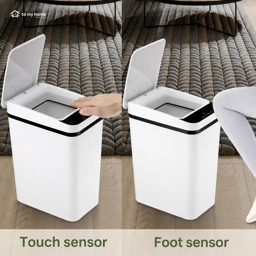 12L Touchless Motion Sensor Trash Can with Airtight Lid, Slim Waterproof Design, and Low-Noise Lid for Kitchen, Bathroom, Bedroom, Office Use Tomyhome Global