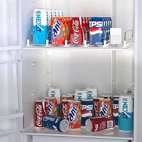 Automatic Drink Organizer for Fridge, Self-Pushing Soda Can Dispenser for Refrigerator, 355 ml to 591 ml Beverage Holder, Clear Durable Material