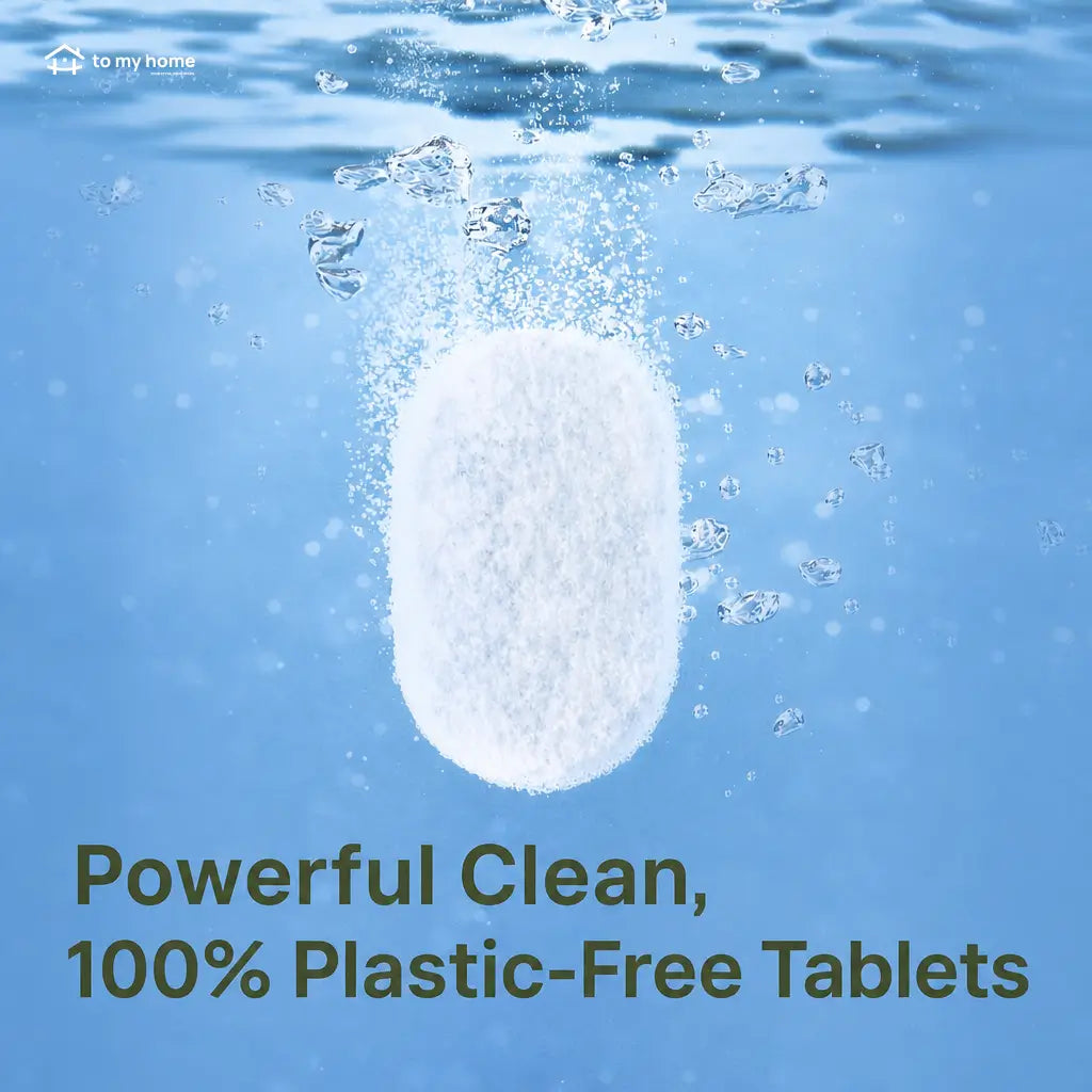Mineral and plant-based dishwasher tablets, fragrance-free and plastic-free, for compact dishwashing with clean ingredients and effective stain removal in eco-conscious homes Tomyhome Global