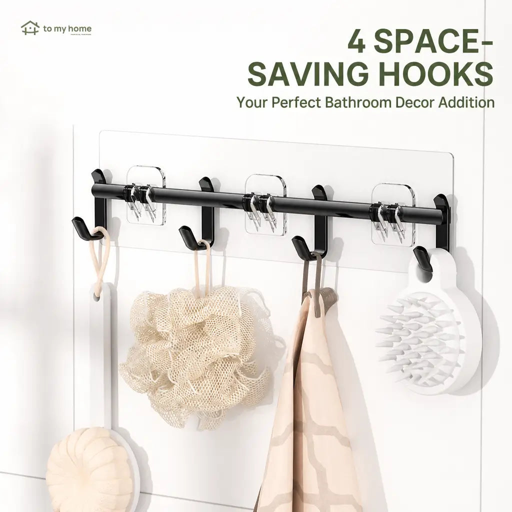 Black No-Drill Shower Caddy 5-Pack with Rust-Resistant Metal Shelves and Removable Hooks for Bathroom Wall Storage and Inside Shower Organization Tomyhome Global