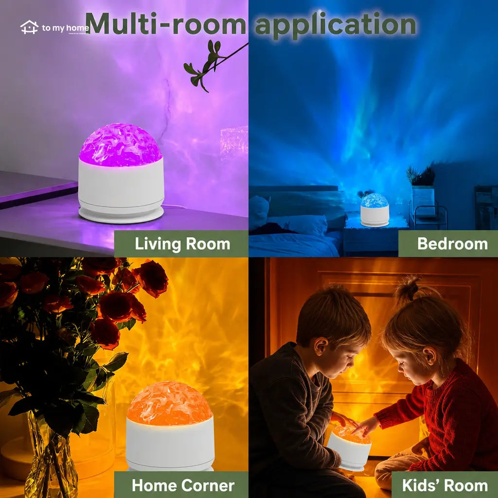 Remote control star projector night light with 16 colors, ocean wave and aurora effects for bedrooms, kids’ rooms and cozy parties Tomyhome Global
