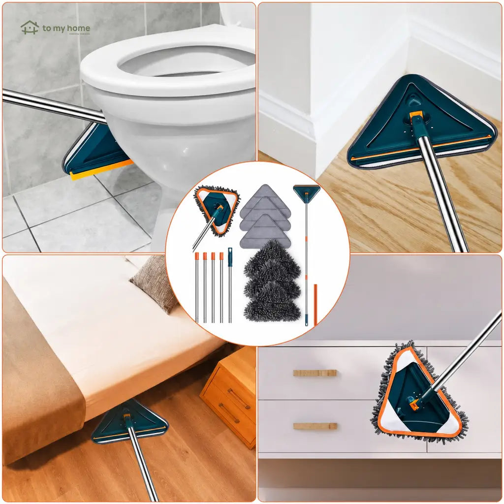 Adjustable long handle wall mop with 360° swivel head and reusable pads for ceilings, baseboards, windows, floors, and hard-to-reach dust cleaning Tomyhome Global