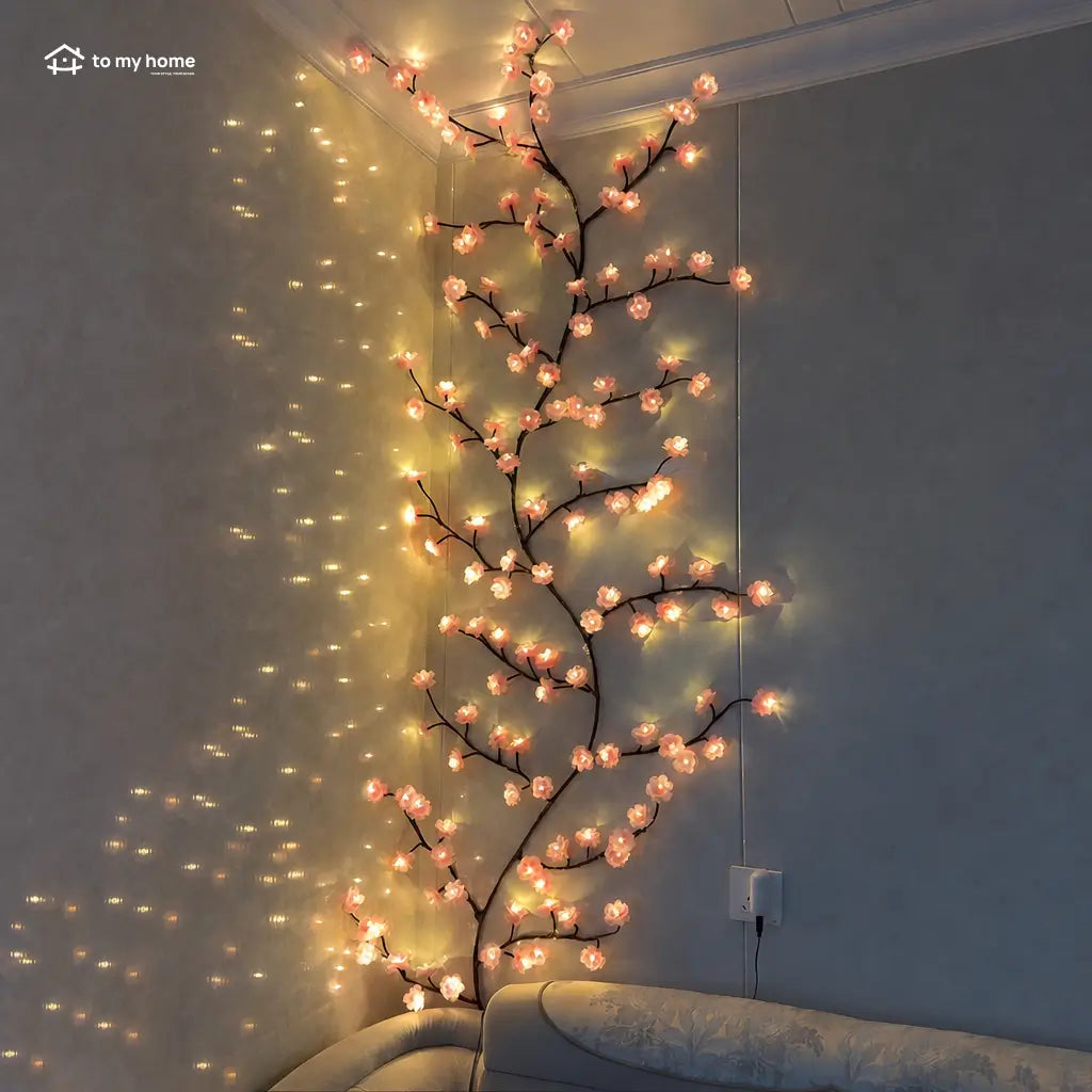 Weather-resistant 200 cm USB powered LED branch vine light for DIY hanging ambient wall lighting, weddings, festivals, Halloween and year-round home decor Tomyhome Global