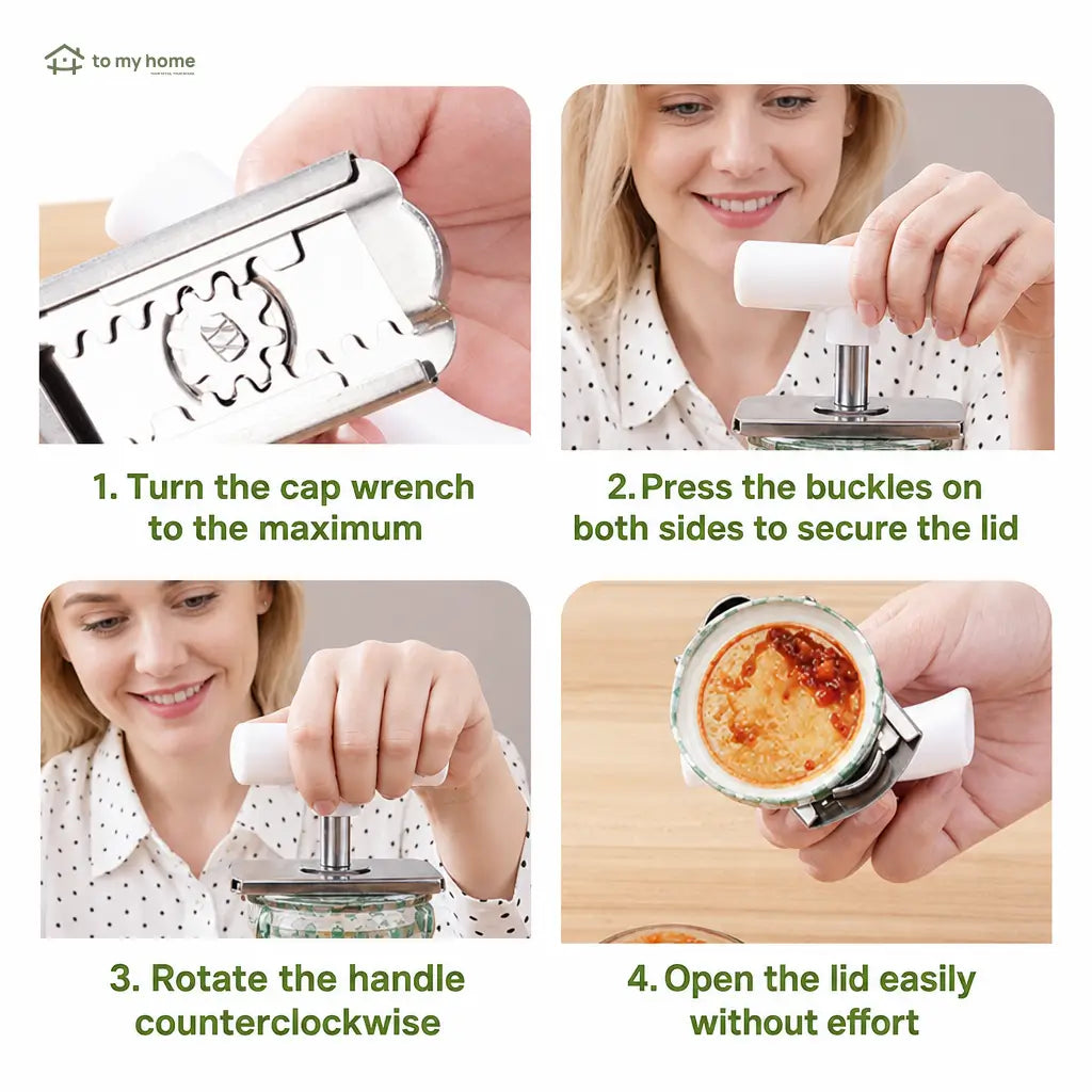 Adjustable manual jar and lid opener 2-pack with anti-slip grip for easy daily kitchen use by seniors and weak hands at home Tomyhome Global