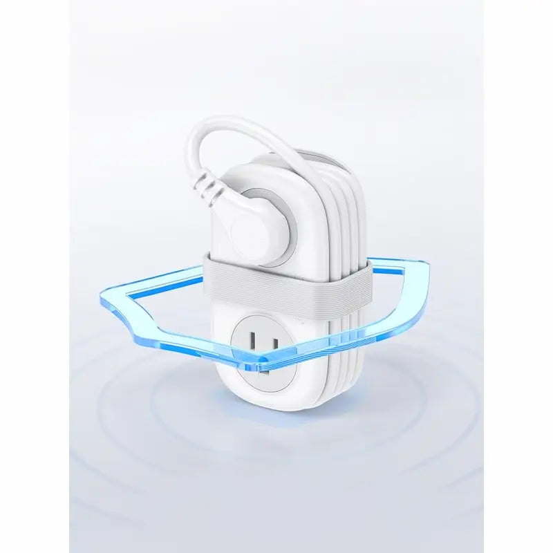Compact Travel Power Strip 4 AC Outlets 3 USB Ports 1.2m Wrapped Cord Portable Charging Station for Hotel Cruise Essentials Office Power Hub