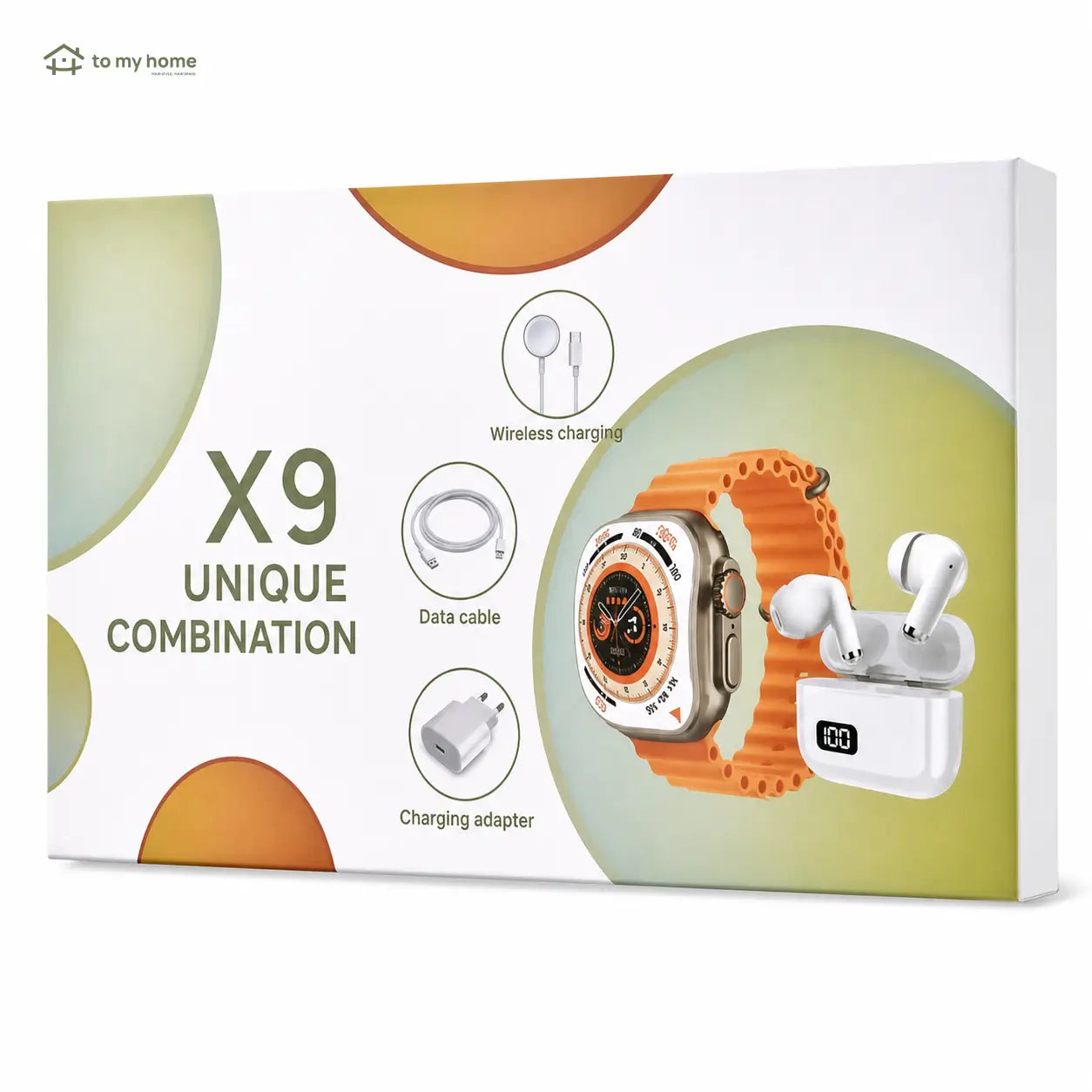 Portable 6-in-1 smartwatch kit with Bluetooth earbuds, 20W fast charger, Type-C cable and magnetic charging for everyday connectivity on the go Tomyhome Global