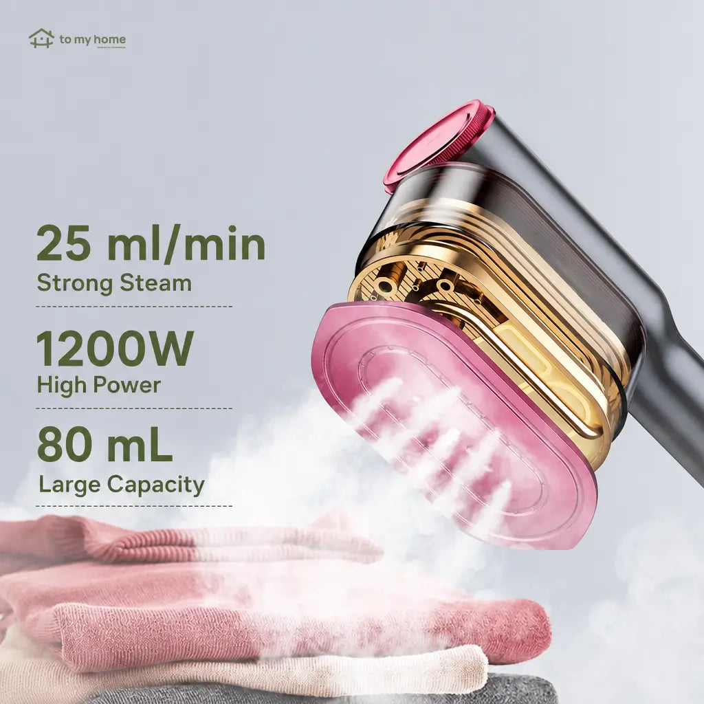 Portable 2-in-1 garment steamer iron with 7 modes, LCD display and swivel handle for travel and quick touch-ups at home Tomyhome Global