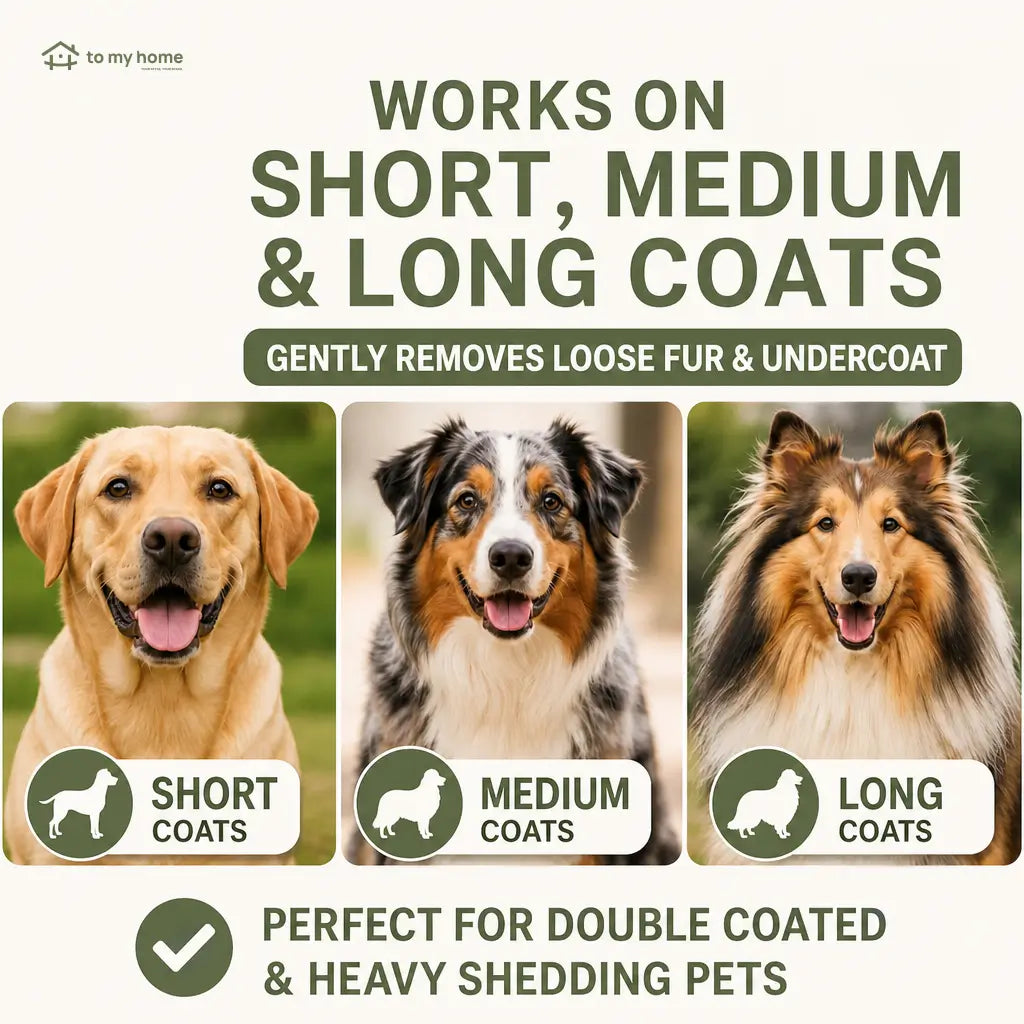 Wooden deshedding brush with stainless steel edge for gentle dog, cat, small animal, and horse grooming plus easy furniture hair removal Tomyhome Global