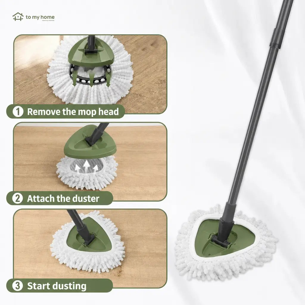 Chenille duster replacement heads with electrostatic microfiber for dry dusting on 1 TankSystem mops, household appliances, ceilings, blinds, furniture, and cars Tomyhome Global