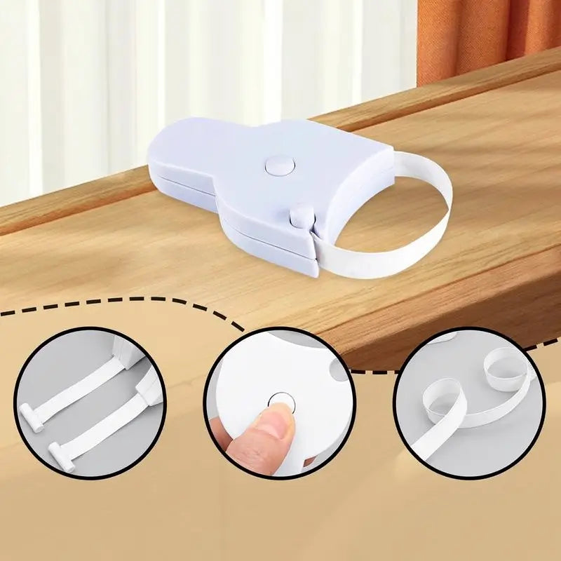 152 cm 3D Body Measuring Tape Fitness Auto-Retractable Tool for Waist Hip Bust Arms Soft Ruler Accurate Circumference White Portable Measuring Tool