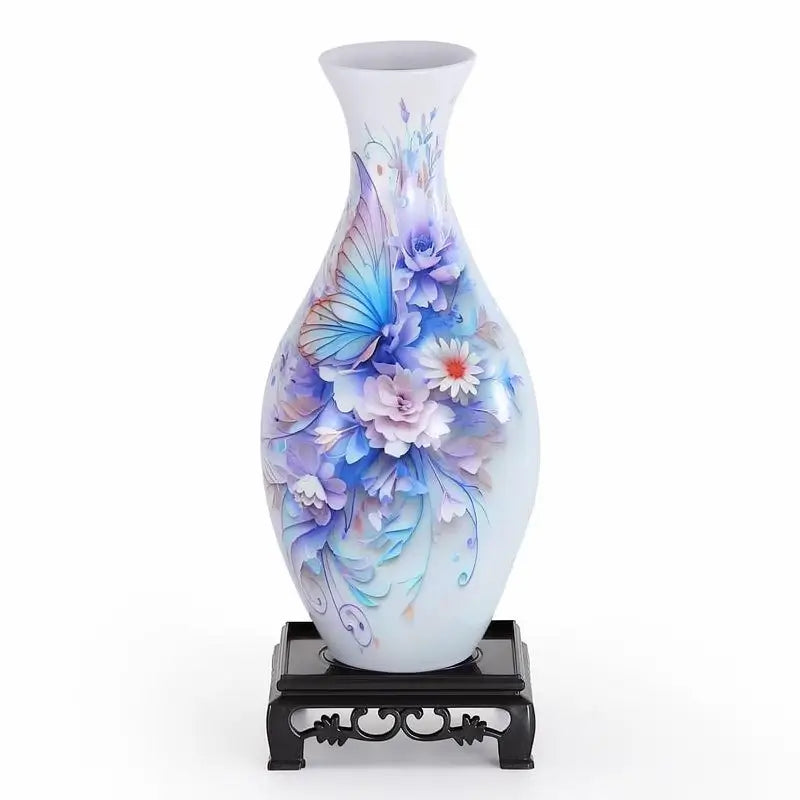 Vase Puzzle 3D Décoratif Pot Jardinière Art Récipient pour Arrangements Floraux Réels Décoration Intérieure Cadeau DIY Créatif Femme Anniversaire Fête des Mères Occasion Spéciale