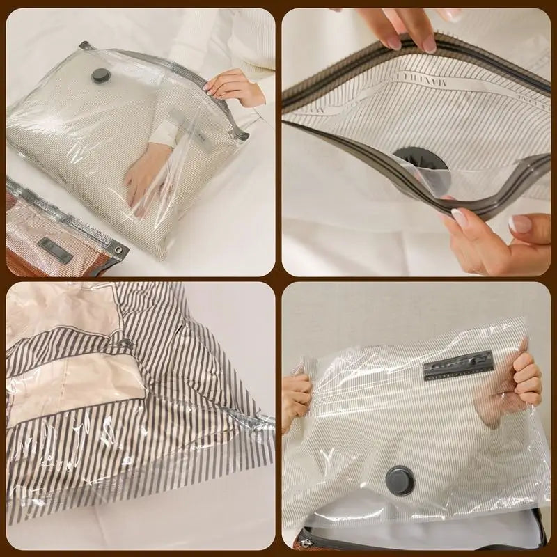 Cordless Travel Vacuum Bag Set with Rechargeable Pump Compression Packing Bags for Luggage Suitcase Space Saving Storage Bags for Travel Clothes