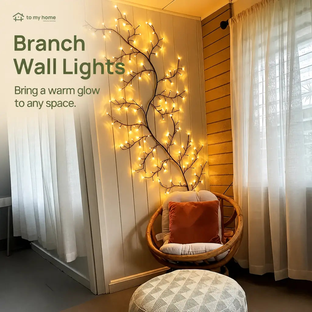 Weather-resistant 200 cm USB powered LED branch vine light for DIY hanging ambient wall lighting, weddings, festivals, Halloween and year-round home decor Tomyhome Global