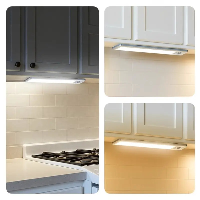 Motion Sensor Under Cabinet Lights 1500mAh USB Rechargeable LED Dimmable Night Light Magnetic for Kitchen Pantry Closet Wardrobe Stairs Sink Home