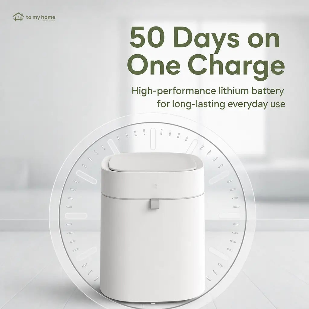 Smart trash can with motion sensor lid, self-sealing bags and odor control for hands-free kitchen, bathroom, bedroom and office waste disposal Tomyhome Global