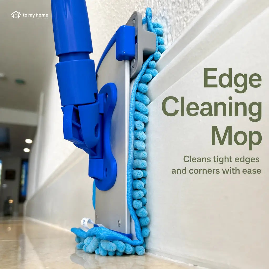 Lightweight baseboard cleaning mop with rotatable microfiber head for dust, pet hair, tile, laminate and hardwood edges without kneeling around the home Tomyhome Global