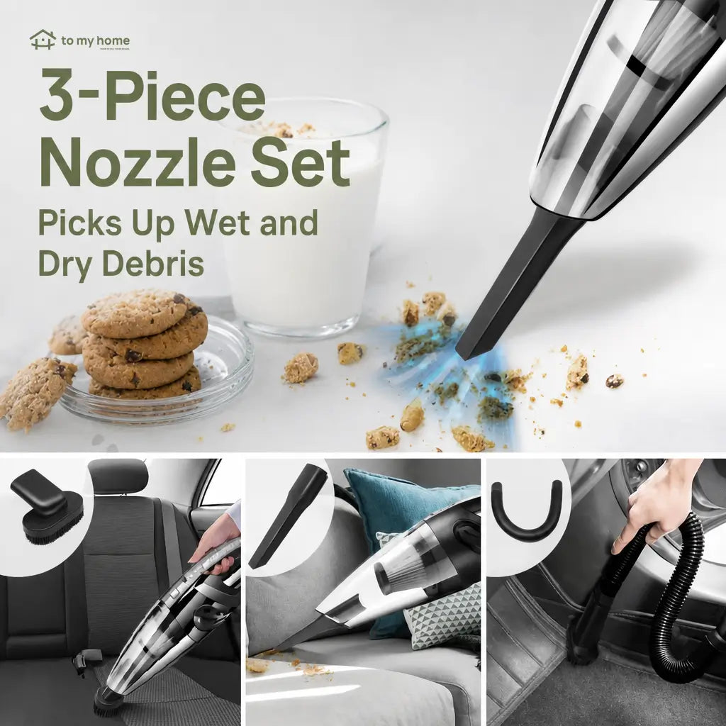 Lightweight mini handheld vacuum with strong suction, wireless cleaning and attachment tools for quick car, home, keyboard and furniture messes Tomyhome Global