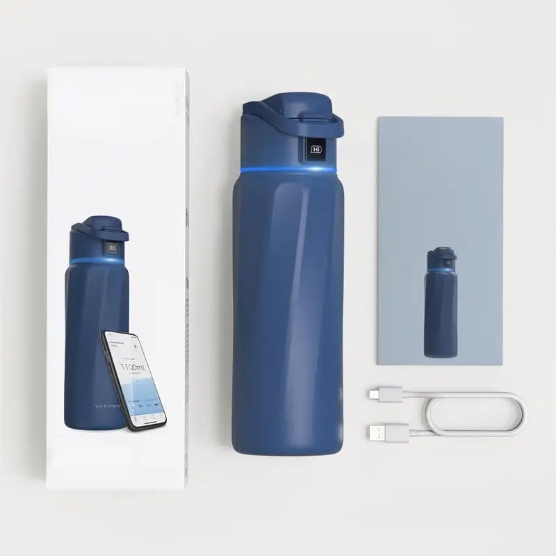Smart App Water Bottle Hydration Tracker Insulated Stainless Steel Vacuum Flask Wide Mouth Thermal Cup for Gym Sports Travel Fitness and Health