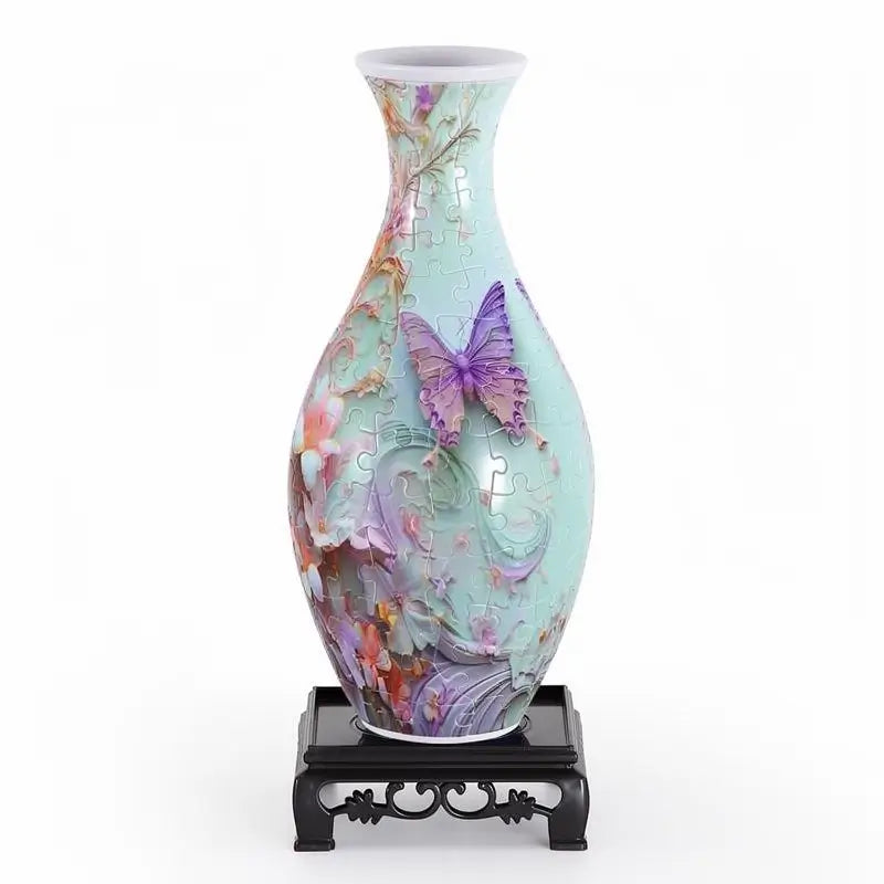 Vase Puzzle 3D Décoratif Pot Jardinière Art Récipient pour Arrangements Floraux Réels Décoration Intérieure Cadeau DIY Créatif Femme Anniversaire Fête des Mères Occasion Spéciale
