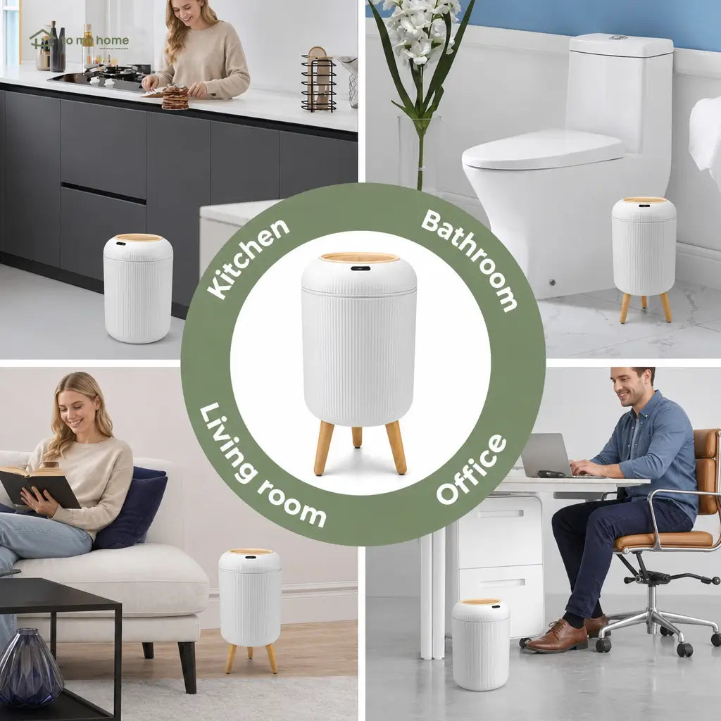Smart motion sensor trash can with sealed lid, quiet close, and space-saving Nordic style for bathroom, bedroom, kitchen, or home office Tomyhome Global