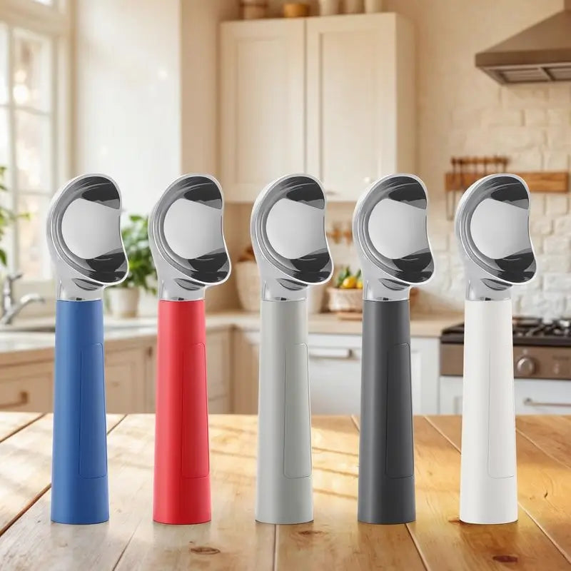 Heated Ice Cream Scoop Rechargeable Electric Scooper 59 ml Stainless Steel LED Display IP67 Waterproof Tool for Hard Ice Cream Gelato Frozen Treats