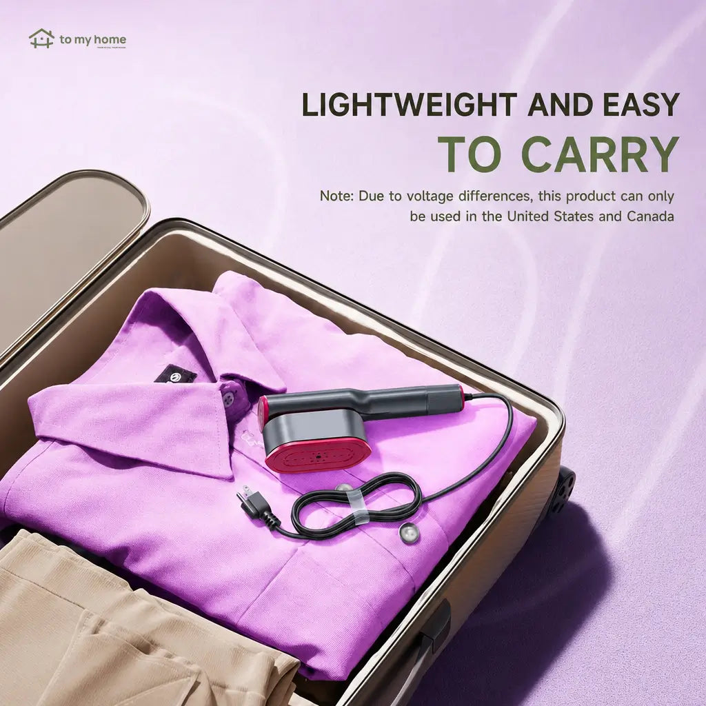 Portable 2-in-1 garment steamer iron with 7 modes, LCD display and swivel handle for travel and quick touch-ups at home Tomyhome Global