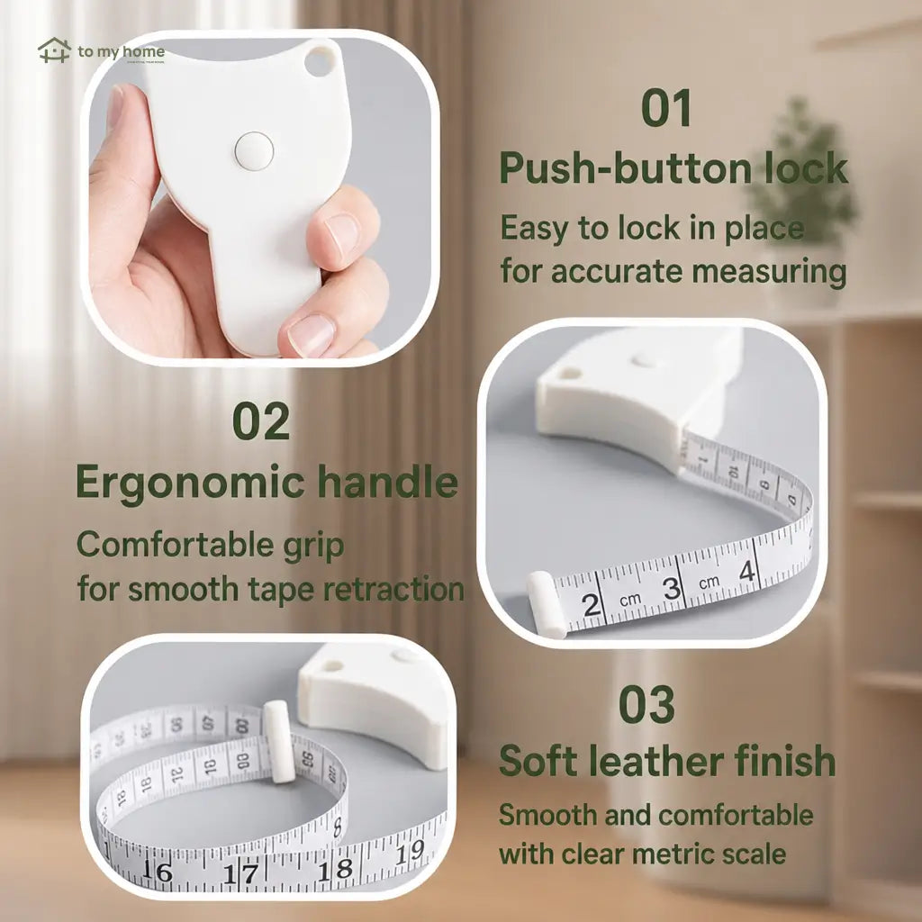 60-Inch Retractable Body Measuring Tape with Pin Lock for Fitness Tracking and Tailoring, Waist, Hip, Bust and Arm Measurements at Home Tomyhome Global
